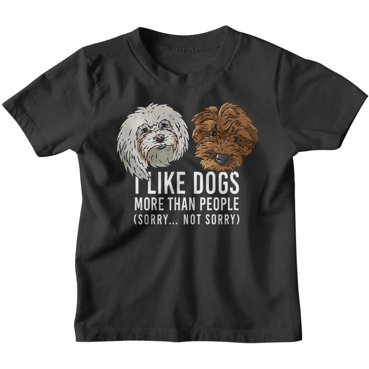 I Like Dogs More Than People Funny Dog  Adult & Kids  Youth T-shirt