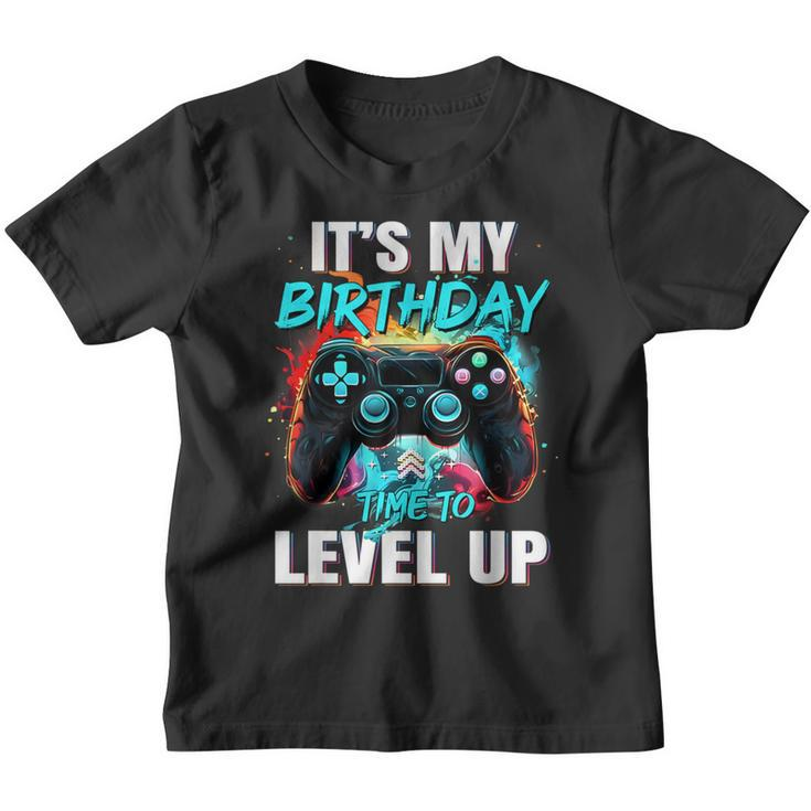 It's My Birthday Boy Time To Level Up Video Game Birthday Youth T-shirt