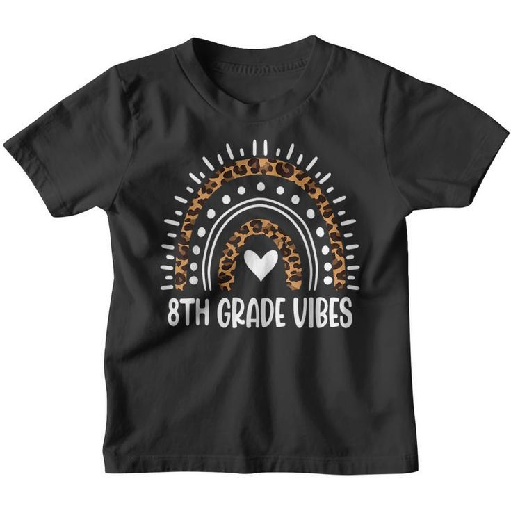 Leopard Rainbow Eighth 8Th Grade Vibes Back To School Adult Rainbow Gifts Youth T-shirt