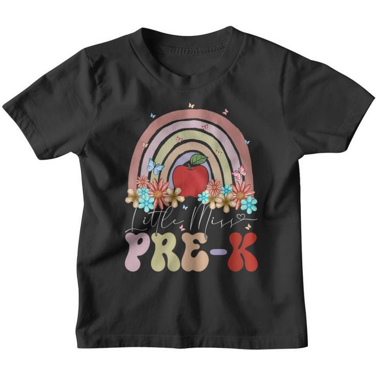 Little Miss Pre-K Back To School Rainbow Groovy Floral  Little Miss Gifts Youth T-shirt