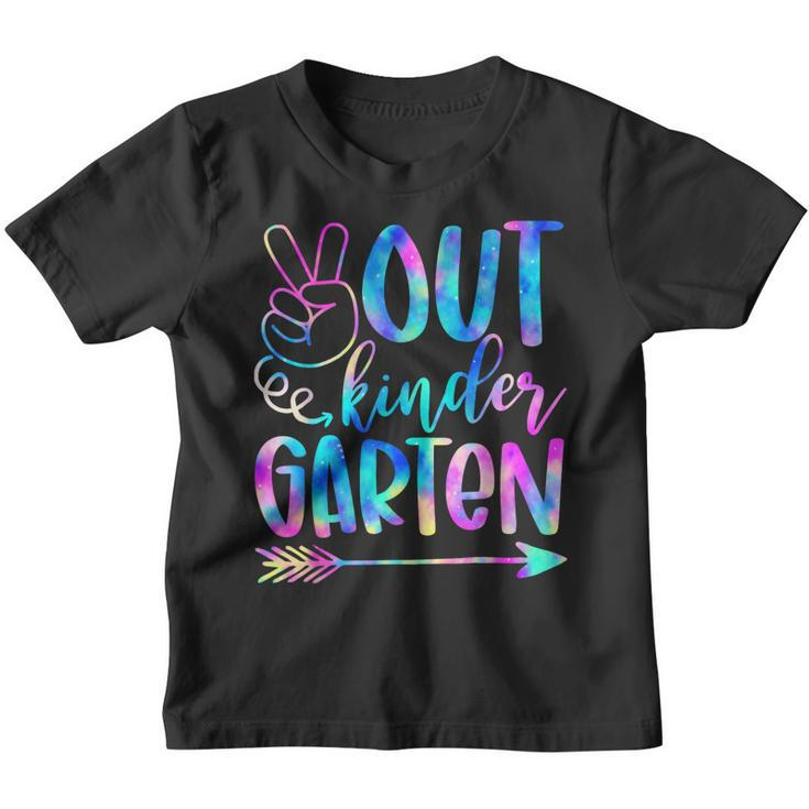 Peace Out Kindergarten Graduate Tie Dye Last Day Of School  Youth T-shirt