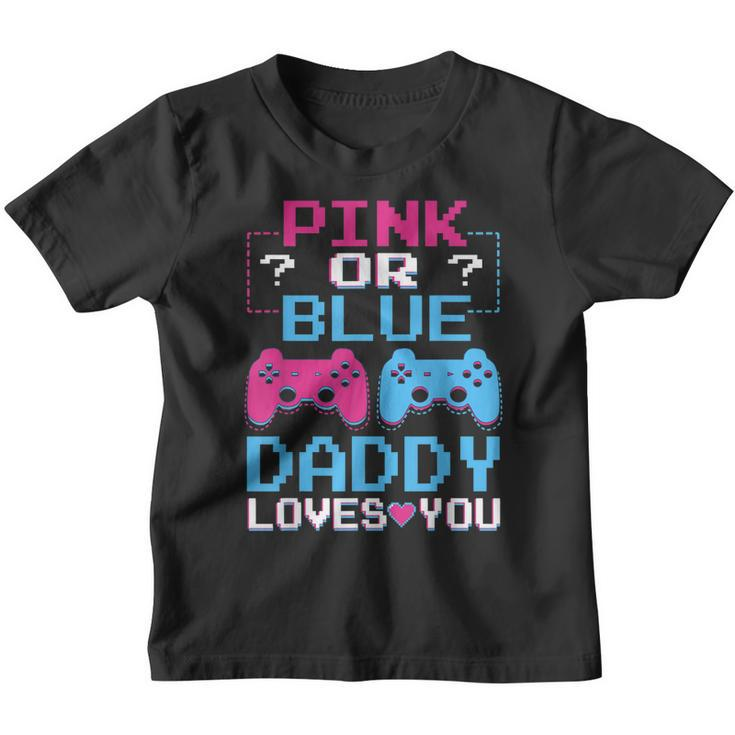 Pink Or Blue Gender Reveal Video Game Dad Gamer Daddy Baby  Youth T-shirt