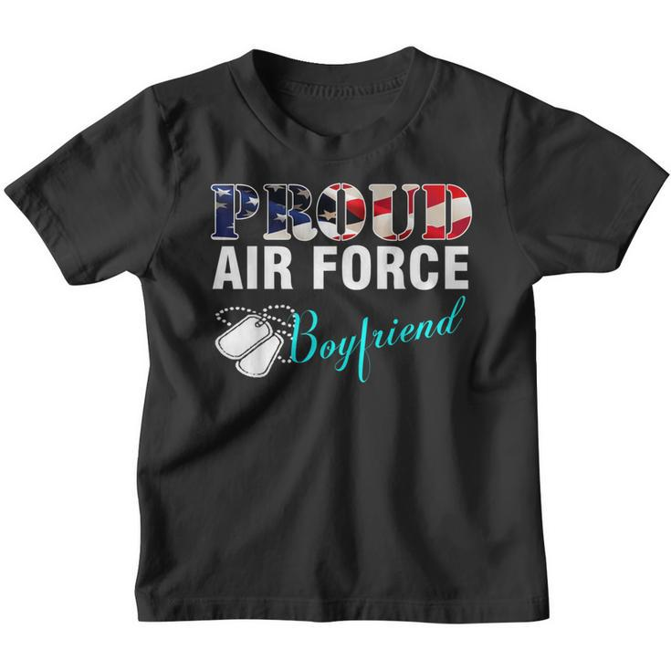 Proud Air Force Boyfriend With American Flag  Veteran Youth T-shirt