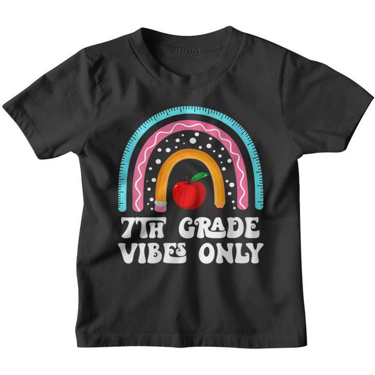 Retro 7Th Grade Vibes Only Rainbow Back To School Teacher  School Teacher Funny Gifts Youth T-shirt