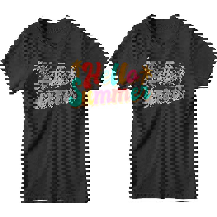 Retro Hello Summer Vibes Leopard Lover Family Vacation Trip Family Vacation Funny Designs Funny Gifts Youth T-shirt