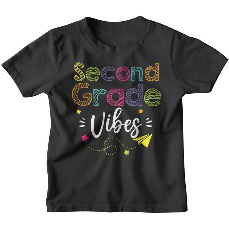 Second Grade Vibes Back To School Retro 2Nd Grade Teachers Youth T-shirt
