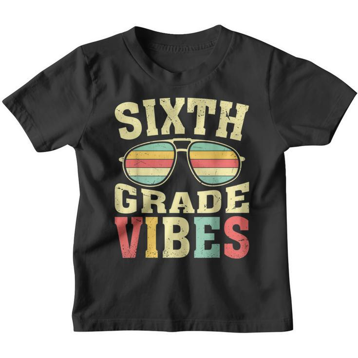 Sixth Grade Vibes Vintage Glasses 6Th Grade Back To School Youth T-shirt
