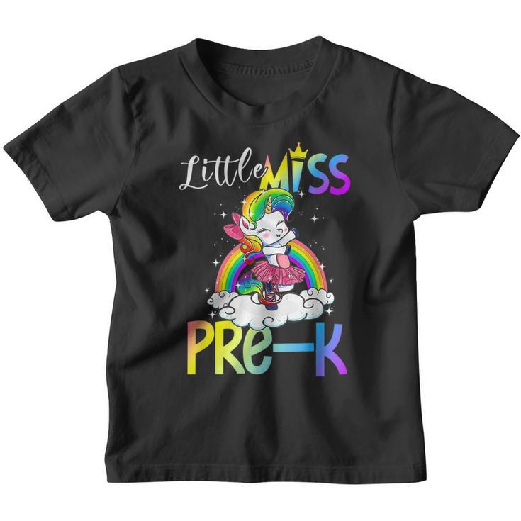 Unicorn Little Miss Pre-K Student Back To School Girls  Unicorn Funny Gifts Youth T-shirt