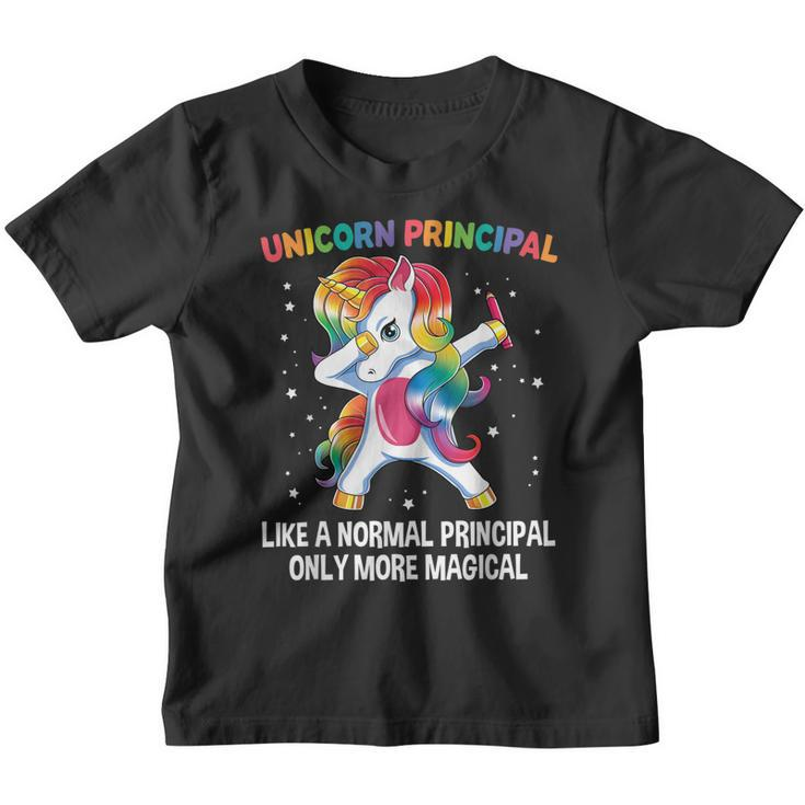 Unicorn Principal Dabbing Unicorn Funny Back To School Youth T-shirt