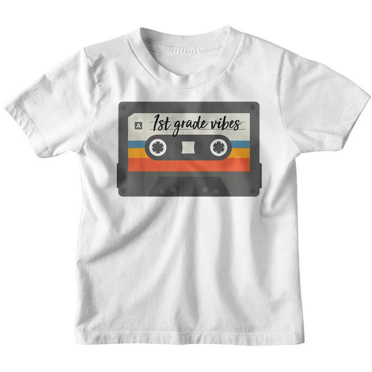 1St Grade Vibes First Day Back To School Retro Cassette  Retro Gifts Youth T-shirt