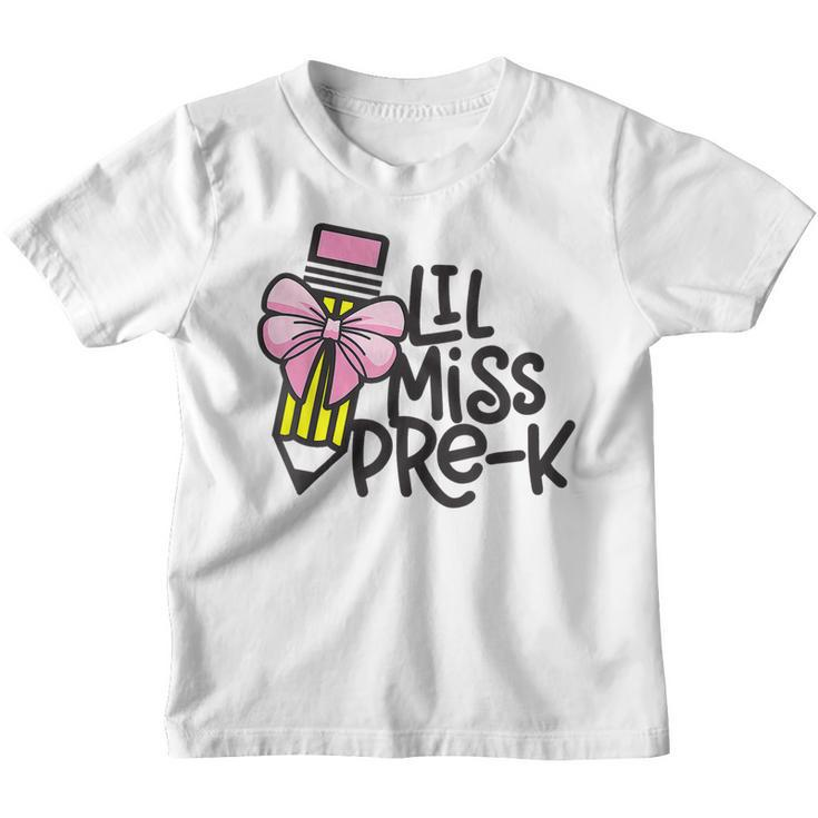 First Day Of Little Miss Pre K Back To School Student Girl  Youth T-shirt