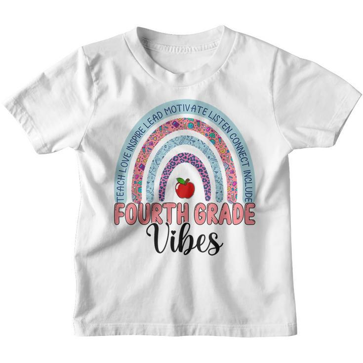 Happy First Day Of Fourth Grade Rainbow 4Th Grade Vibes  Happy Gifts Youth T-shirt