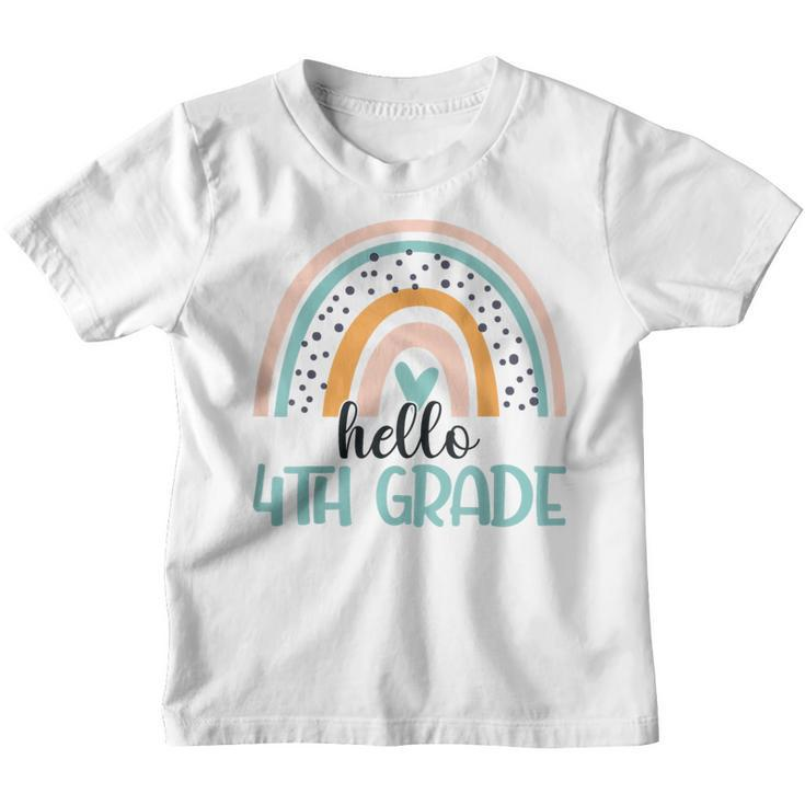 Hello 4Th Grade Teacher Student Back To School Rainbow  Gifts For Teacher Funny Gifts Youth T-shirt