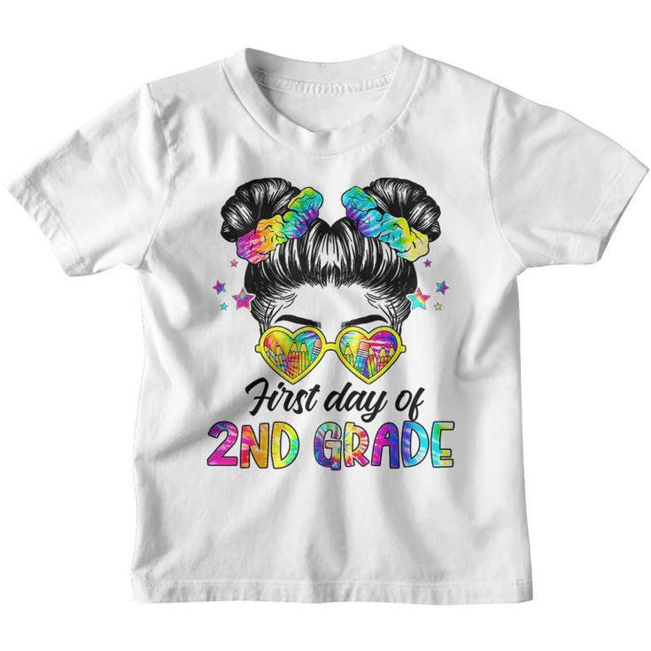 Kids First Day Of 2Nd Grade Messy Hair Bun Girl Back To School  Youth T-shirt