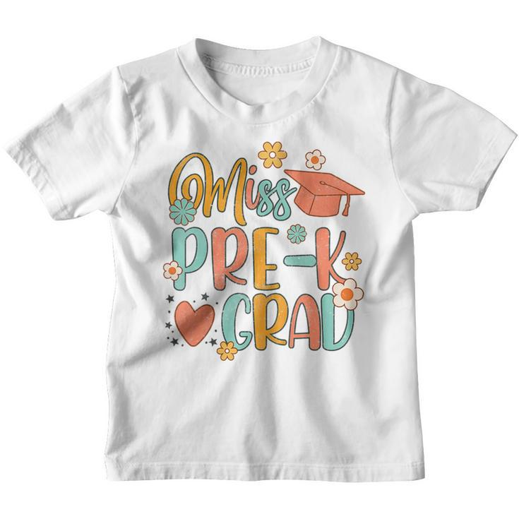 Kids Miss Pre-K Grad Groovy Pre-K Graduation Day Baby Girl Grad Youth T-shirt