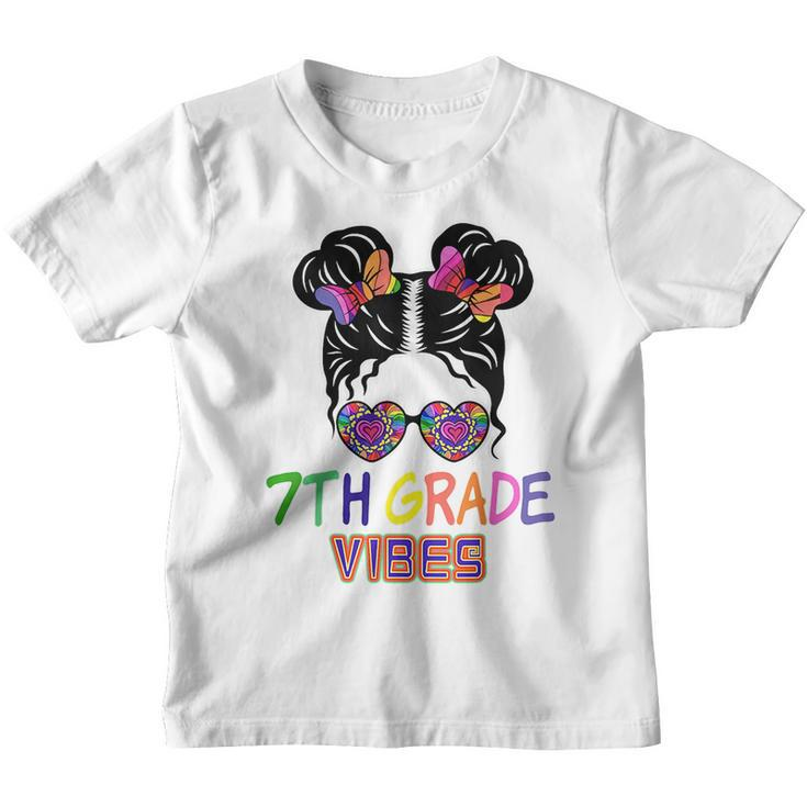 Little Miss Fifth 7Th Grade Messy Bun Girl Back To School  Youth T-shirt