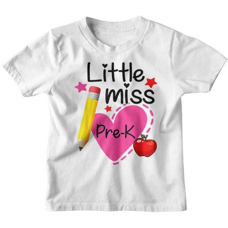 Little Miss Pre K Back To School Hello First Grade  Youth T-shirt