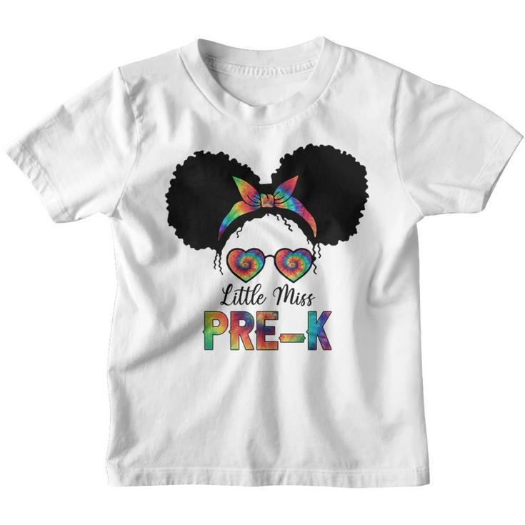 Little Miss Pre-K Black Girls Tie Dye Back To School Gifts   Youth T-shirt