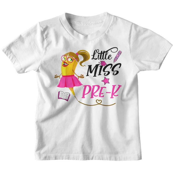 Pre K  For Girls Cute Crayon Little Miss Pre K Student  Youth T-shirt