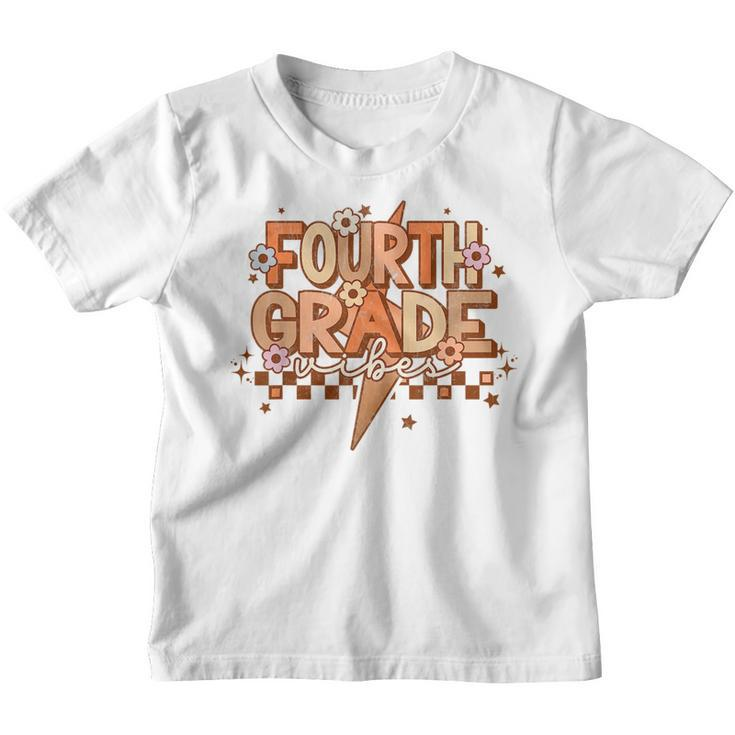 Retro 4Th Grade Vibes First Day Of School Back To School  Youth T-shirt