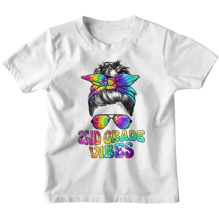 Second Grade Vibes - 2Nd Grade Messy Bun 1St Day Of School  Bun Gifts Youth T-shirt