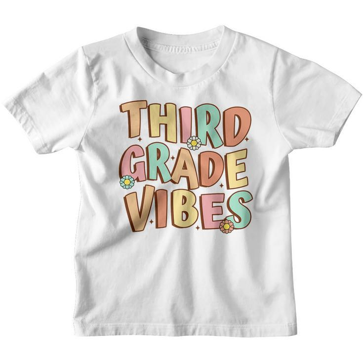 Third Grade Vibes Retro First Day Of School Teacher Student   School Teacher Funny Gifts Youth T-shirt