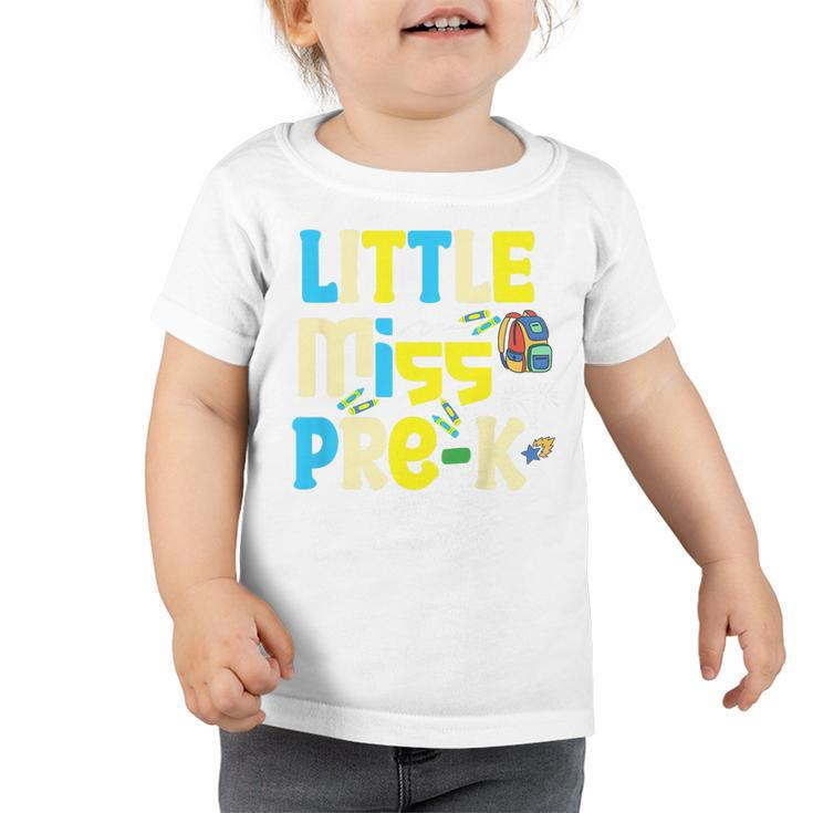 Kids Little Miss Pre-K Girl Back To School  Little Miss Gifts Toddler Tshirt