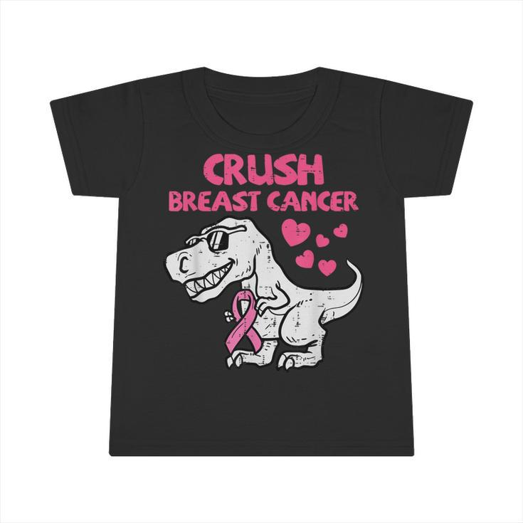 Crush Breast Cancer Awareness Trex Dino Ribbon Toddler Boys Infant Tshirt