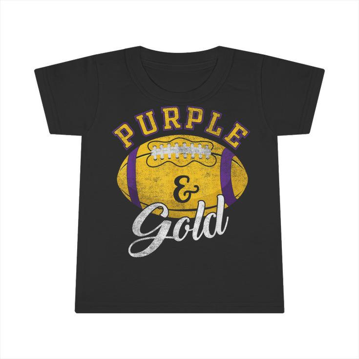 Football Game Day Purple And Gold Costume For Football Lover Infant Tshirt
