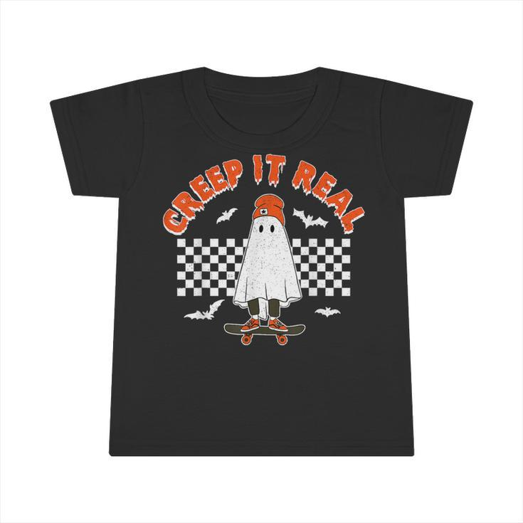 Ghost Skateboard Creep It Real Halloween Toddler Boy Kid Infant Tshirt
