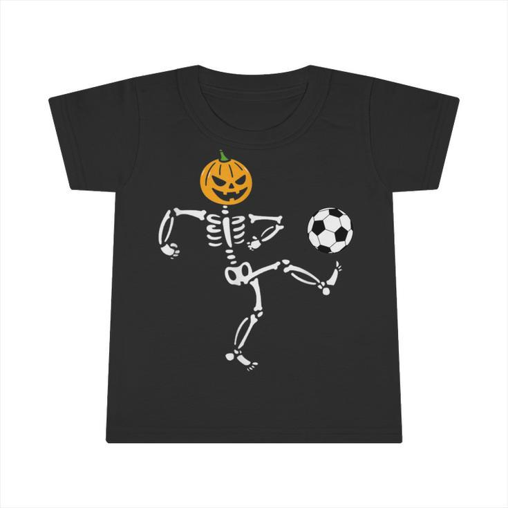 Pumpkin Skeleton Soccer Player Halloween Boys Soccer Infant Tshirt