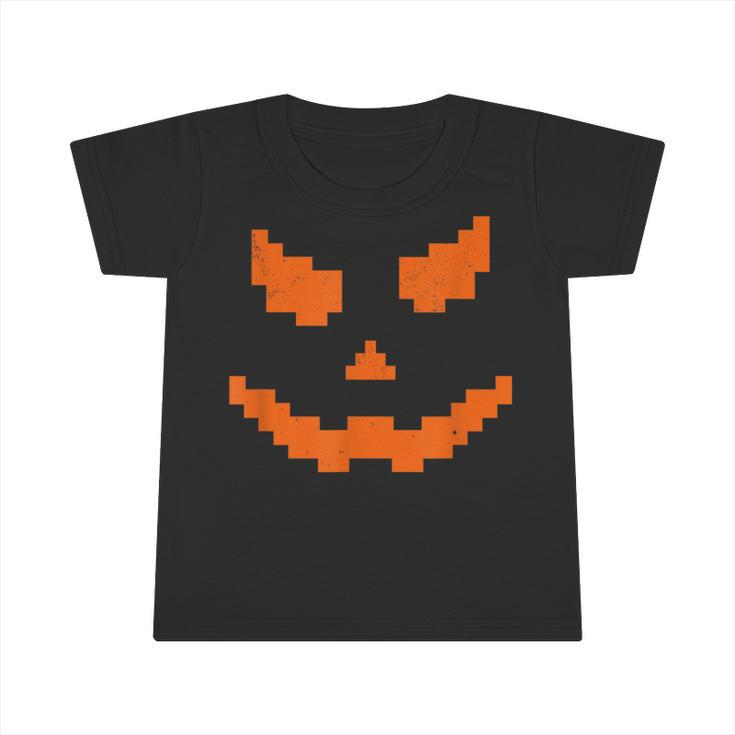Scary Halloween Jack O Lantern Pumpkin Evil Smile Pixel Game Infant Tshirt