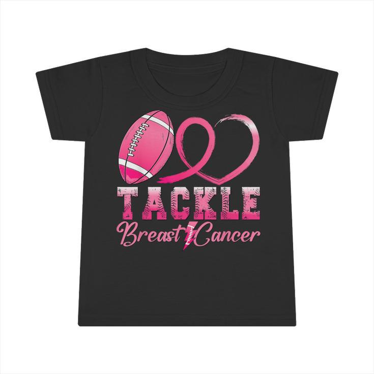 Tackle Breast Cancer Awareness Football Pink Ribbon Boys Kid Infant Tshirt