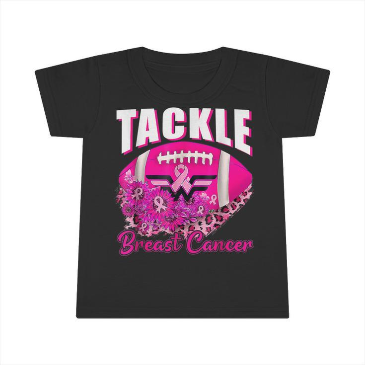 Tackle Football Pink Ribbon Breast Cancer Awareness Boys Kid Infant Tshirt