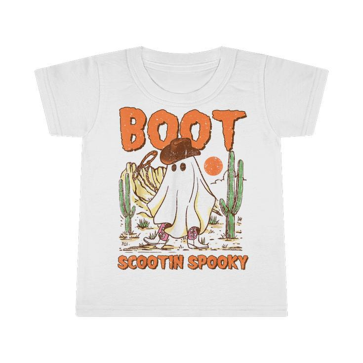Retro Western Halloween Cowboy Ghost Boot Scootin Spooky Infant Tshirt