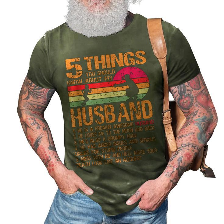 5 Things About My Husband Father Day 23 Gifts From Daughter 3D Print Casual Tshirt