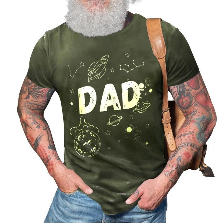 Dad Outer Space Daddy Planet Birthday Fathers Day  Gift For Womens Gift For Women 3D Print Casual Tshirt