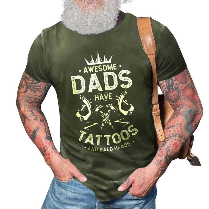 Father Tattooed Bald Dad  Gift For Women 3D Print Casual Tshirt