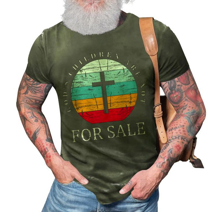 Gods Children Are Not For Sale Jesus Christian America Flag  3D Print Casual Tshirt