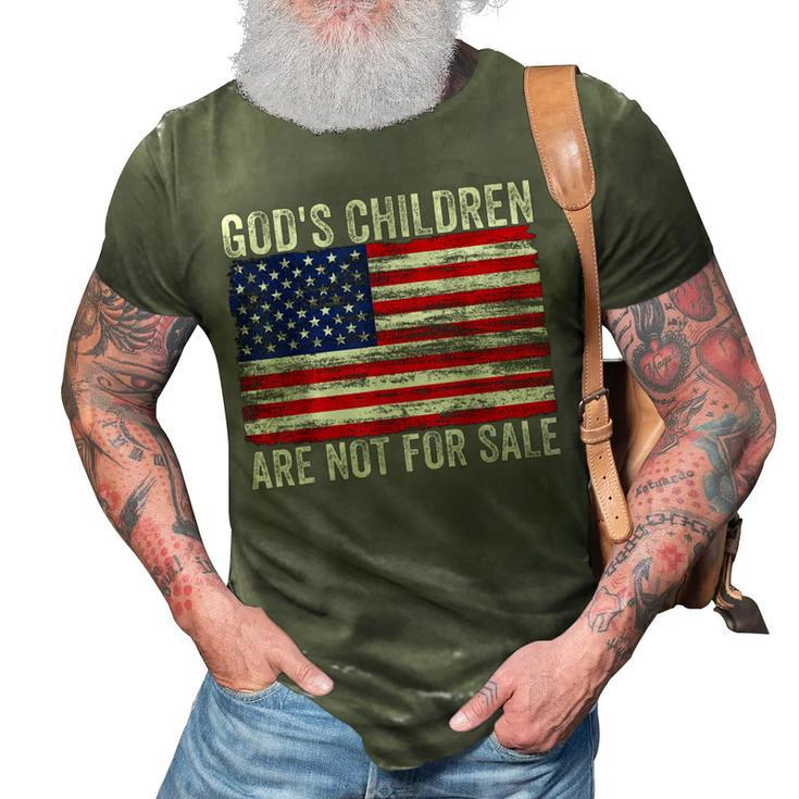 Gods Children Are Not For Sale Us Flag  3D Print Casual Tshirt