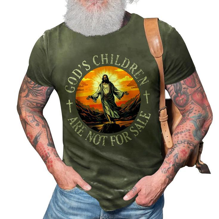 Gods Children Are Not For Sale Us Flag Christian Religion  3D Print Casual Tshirt