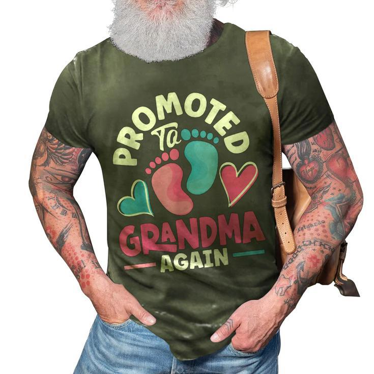 Grandparents Day Grandma Grandpa Promoted To Grandma Again 3D Print Casual Tshirt