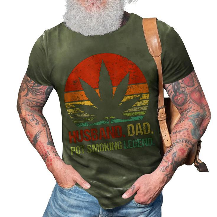 Husband Dad Pot Smoking Legend Funny Weed Dad Smoker  Gift For Mens Gift For Women 3D Print Casual Tshirt