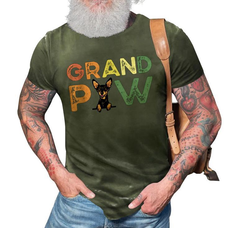 Miniature Pinscher Grandpa  With Dog Names Fathers Day 3D Print Casual Tshirt