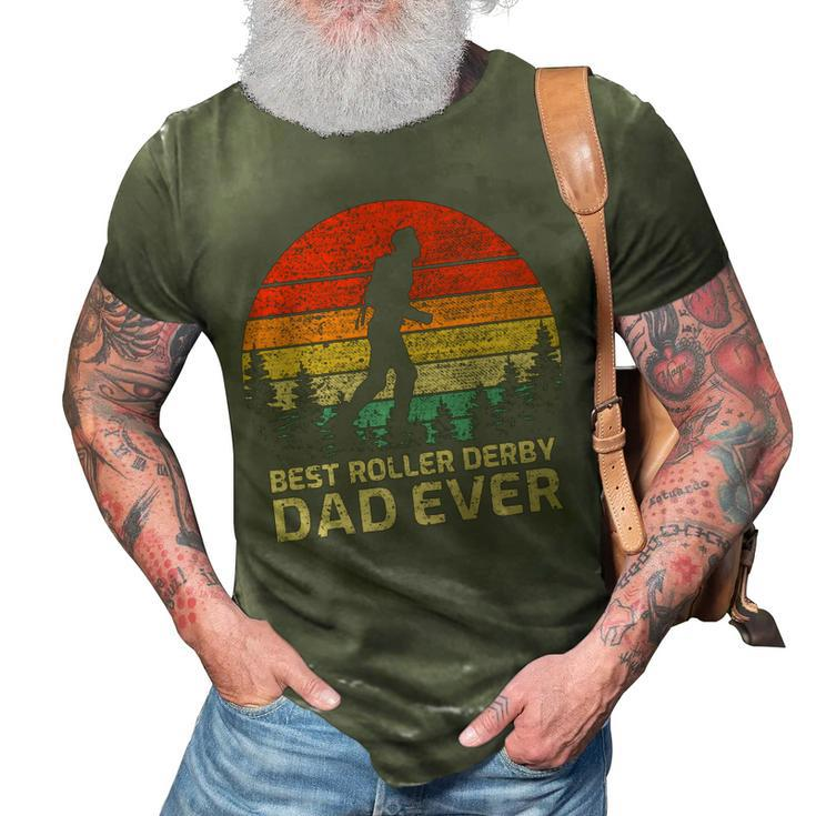 Retro Vintage Best Roller Derby Dad Ever Fathers Day   Gift For Mens Gift For Women 3D Print Casual Tshirt