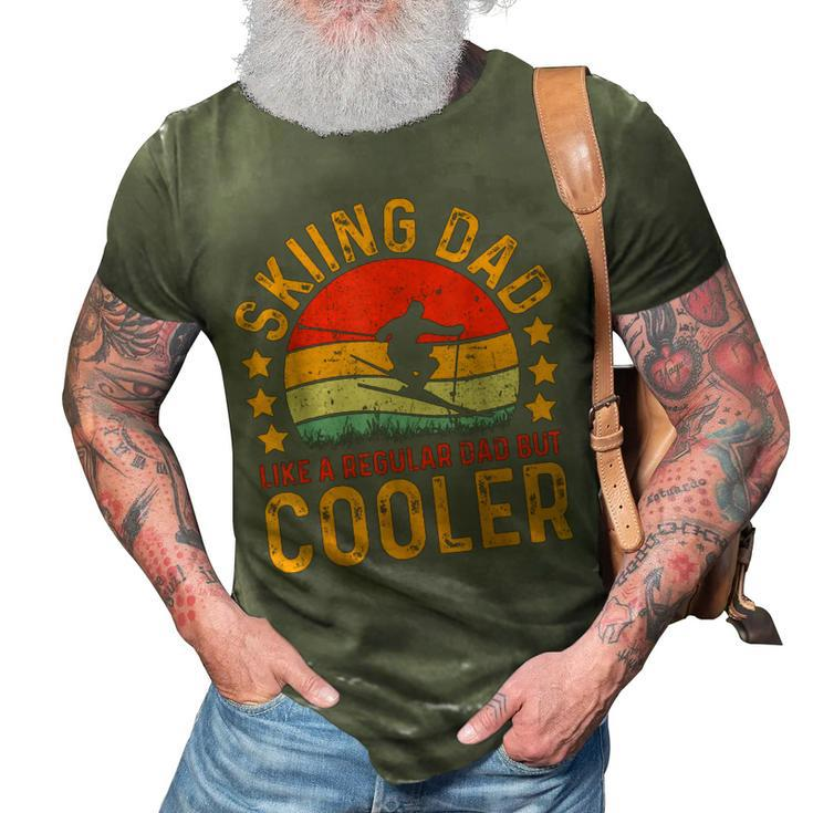 Skiing Dad Vintage Skiing Player Fathers Day Gift For Mens 3D Print Casual Tshirt