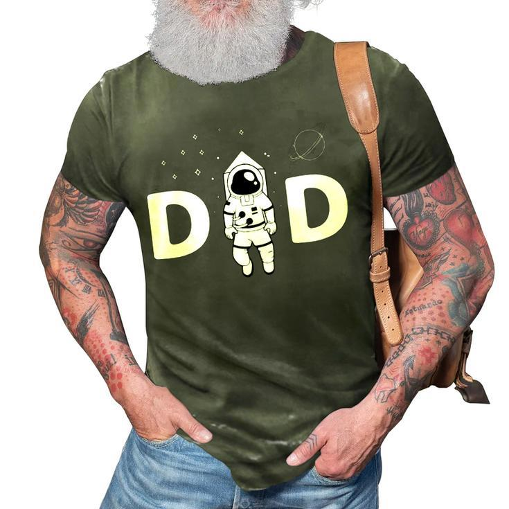 Space Dad Astronaut Daddy Outer Space Birthday Party  Gift For Womens Gift For Women 3D Print Casual Tshirt