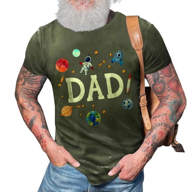 Space Dad Outer Space Crew Astronaut Funny Fathers Day 2023  Gift For Women 3D Print Casual Tshirt