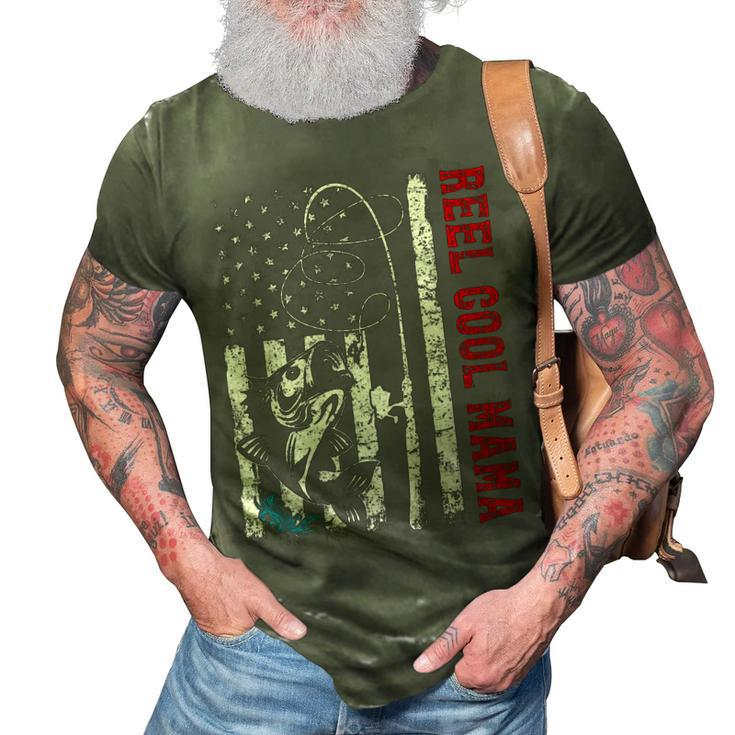 Usa Flag Reel Cool Mama Fishing Fisher Fisherman  Gift For Women 3D Print Casual Tshirt