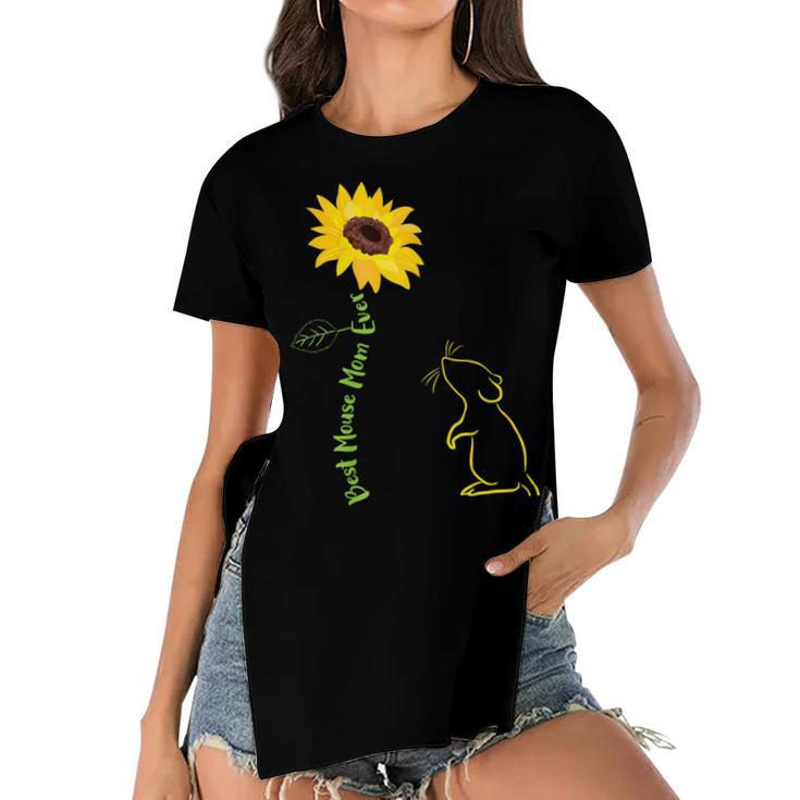 Best Mouse Mom Ever Sunflower Mouse Mama Mouse Mouse  Gift For Womens Gift For Women Women's Short Sleeves T-shirt With Hem Split